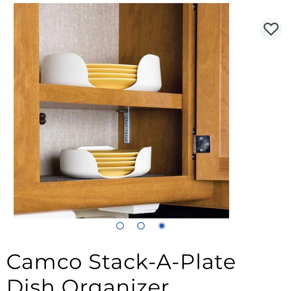 Camco White and Yellow Stack-A-Plate Dish Organizer